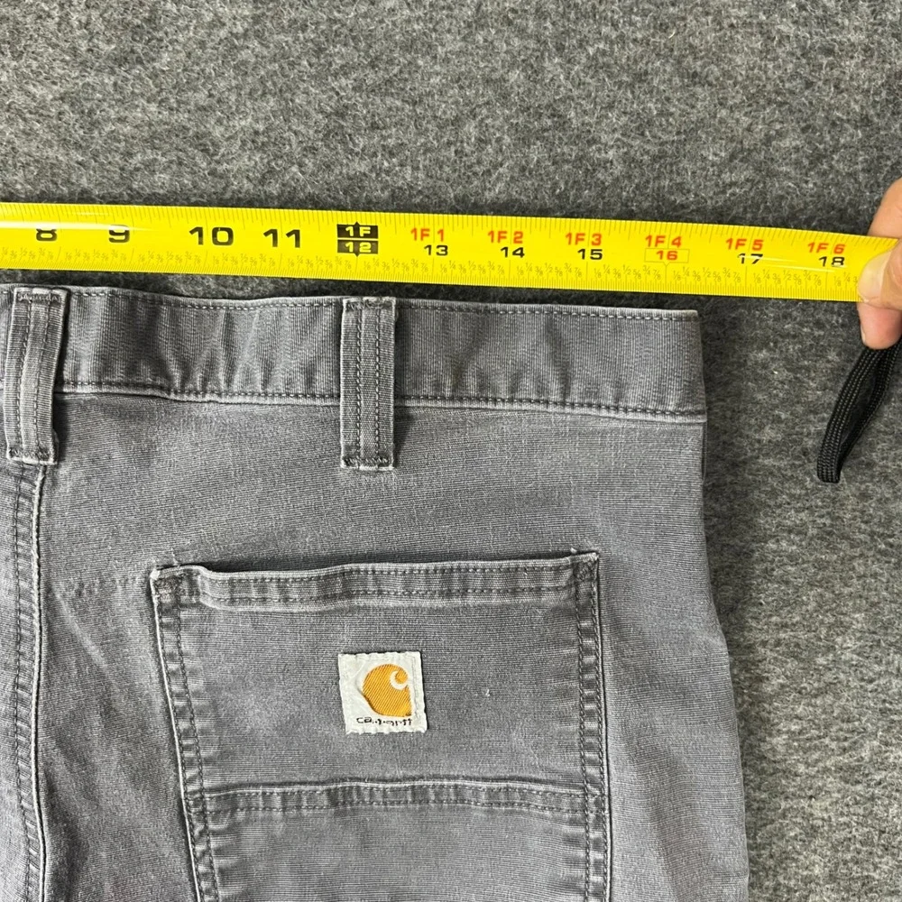 Carhartt Work Pants Mens 36x34 Gray Straight Fit Canvas Carpenter Utility
